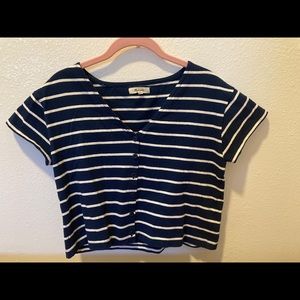Madewell Button front crop tee